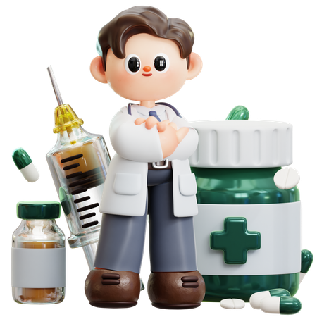 Vaccine And Medicine  3D Icon