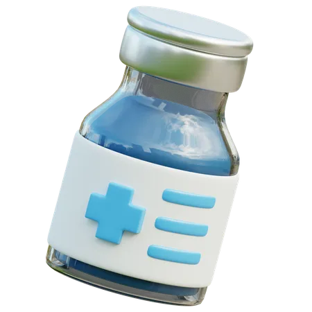 Essential Vaccine Bottle Icon For Medical Concepts 3D Icon