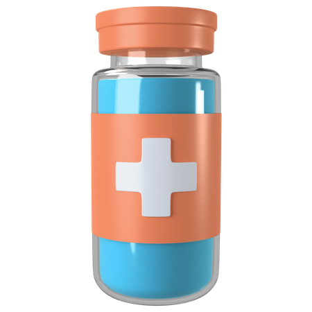 Vaccine Bottle  3D Illustration