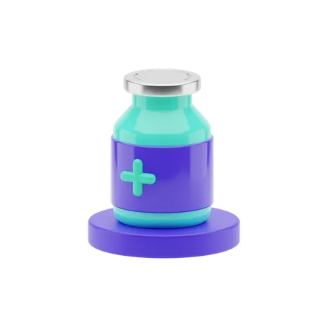 Vaccine Bottle  3D Illustration