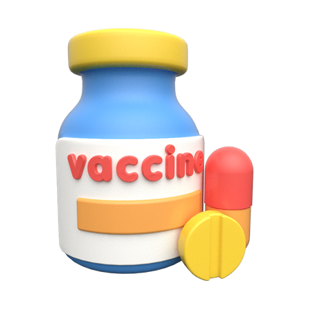Vaccine Bottle 3D Illustration