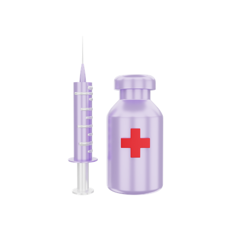 Vaccine bottle 3D Illustration