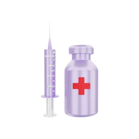 Vaccine bottle  3D Illustration
