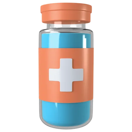 Vaccine Bottle 3 D Icon 3D Illustration