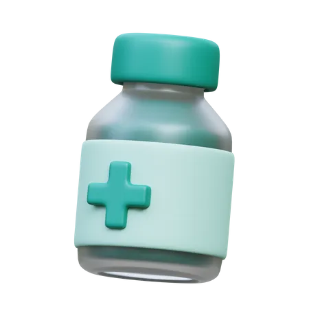 Vaccine Bottle 3 D Medical Icon 3D Icon