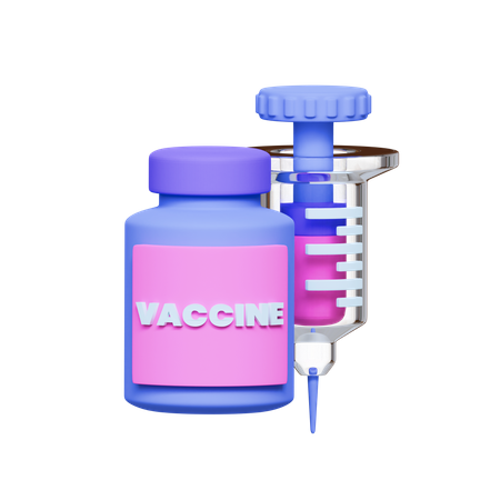Vaccine Bottle And Injection 3D Icon