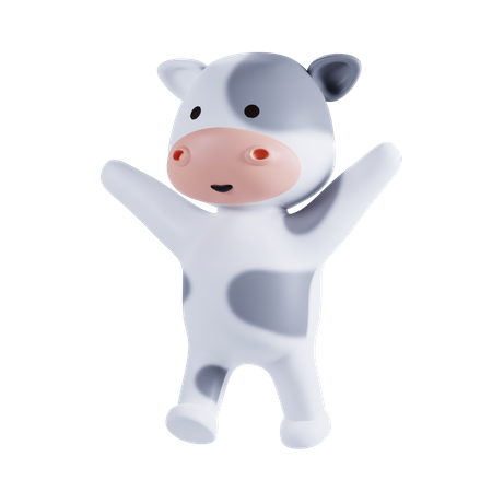 Vache agitant les mains  3D Illustration