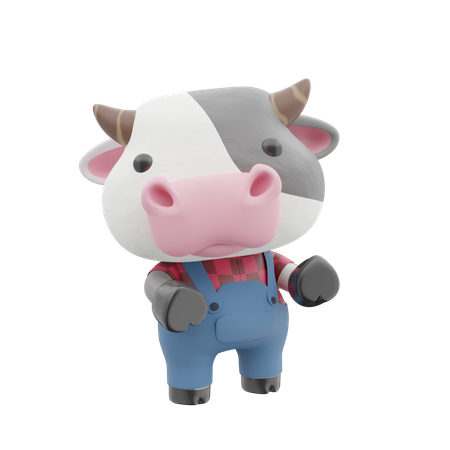 Vache mignonne  3D Illustration