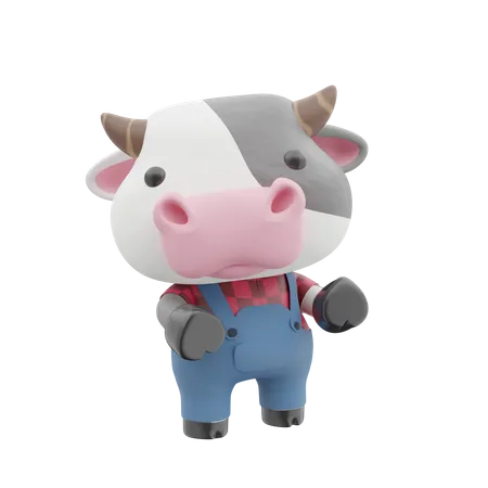 Vache mignonne  3D Illustration