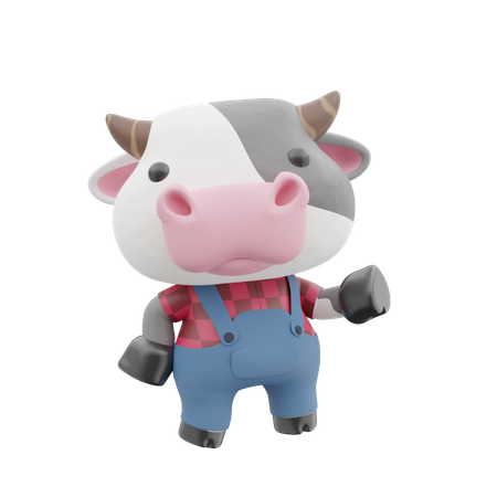 Vache mignonne  3D Illustration