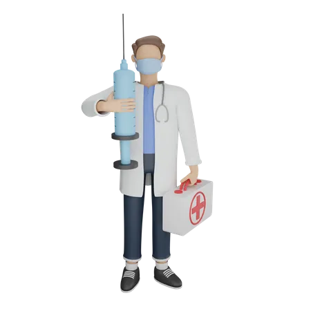 Vacunación  3D Illustration