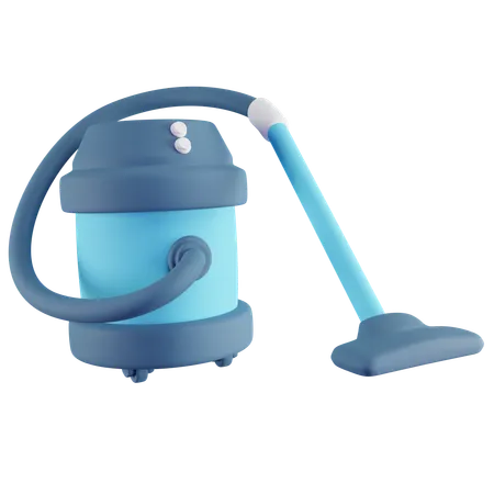 Vacuum Cleaner 3 D Icon With Blue Color 3D Icon