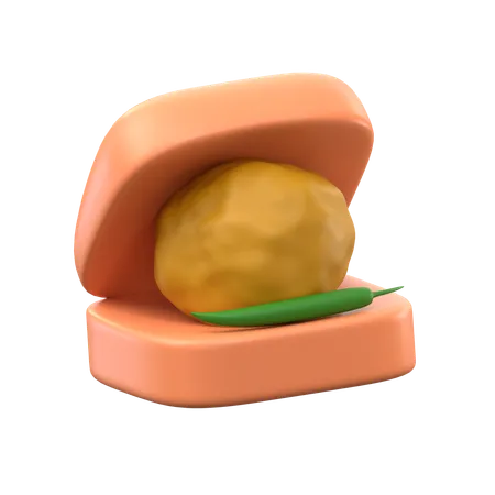 Vada Pav  3D Icon