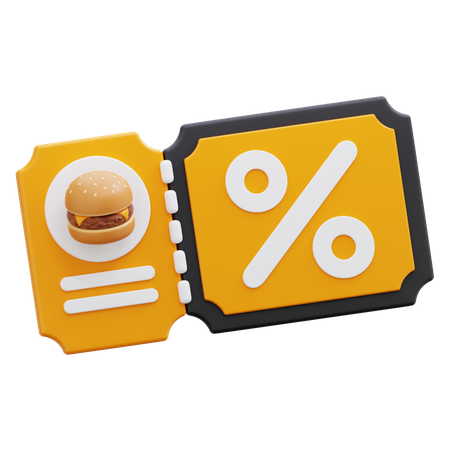 Descuento en vales de comida  3D Icon