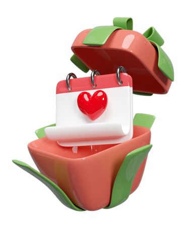 Sorpresa de san valentín  3D Illustration