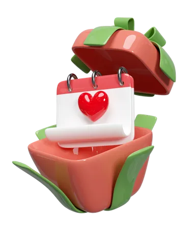 Sorpresa de san valentín  3D Illustration