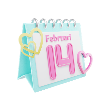 Valentiine Calendar Day  3D Icon