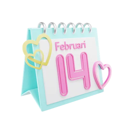 Valentiine Calendar Day  3D Icon