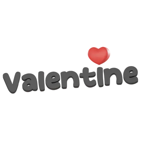 3 D Word Black Valentine On Valentine Concept 3D Icon