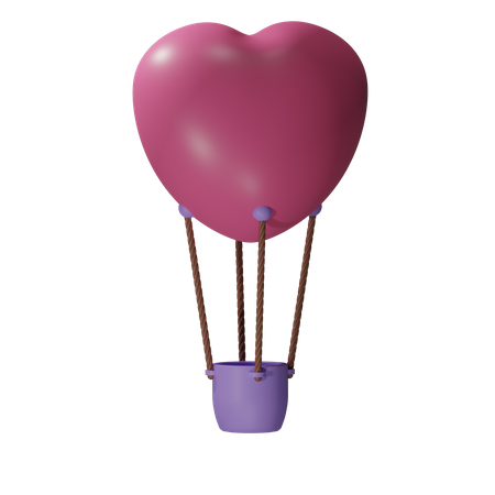 Valentine air balloon  3D Icon