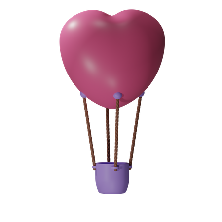 Valentine air balloon  3D Illustration