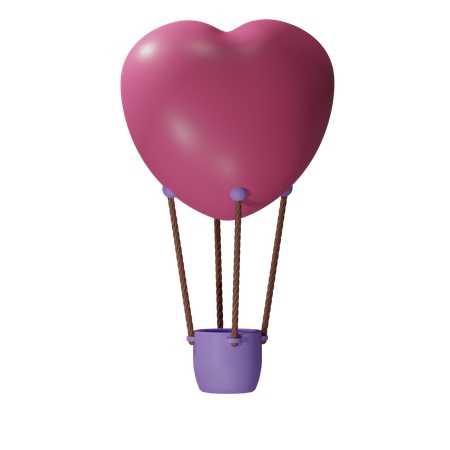 Valentine air balloon 3D Illustration
