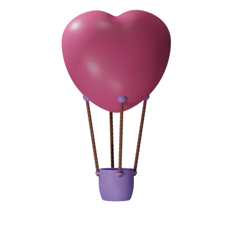 Valentine air balloon  3D Illustration
