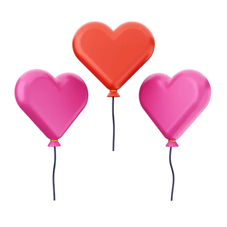 Valentine Balloons  3D Icon