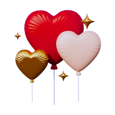 Valentine Balloons  3D Icon