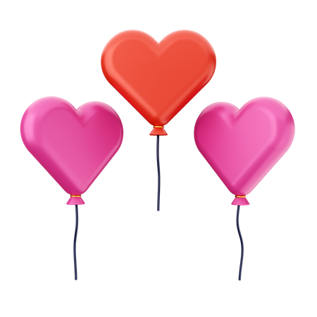 Valentine Balloons  3D Icon