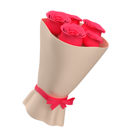 발렌타인 꽃다발  3D Icon