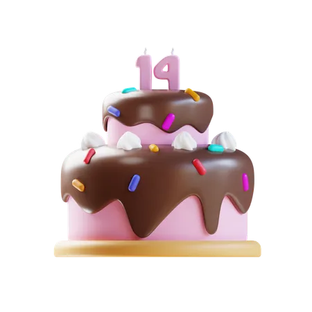 3 D Render Valentines Day Valentine Cake 3D Icon