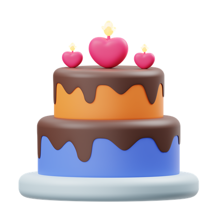 Valentine Cake  3D Illustration