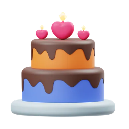 Valentine Cake  3D Illustration