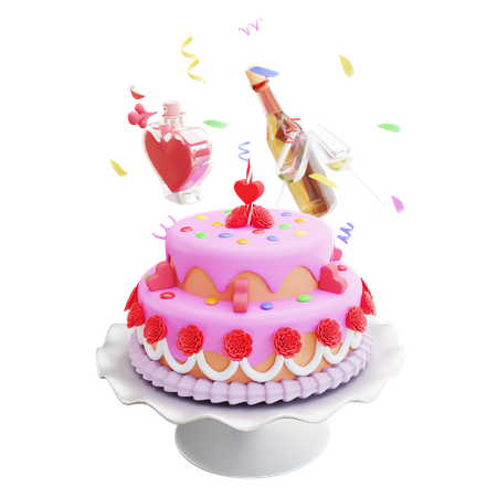 Valentine Cake  3D Illustration