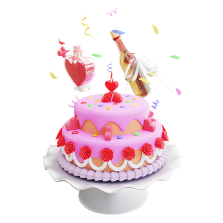 Valentine Cake  3D Illustration