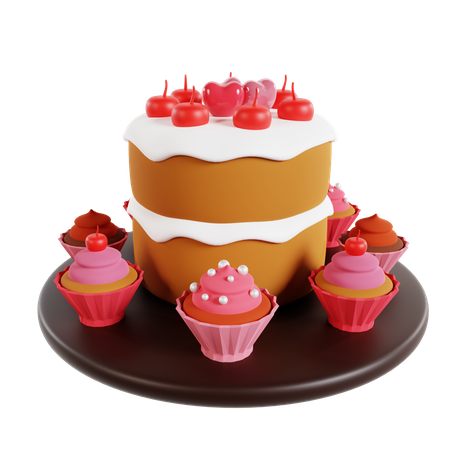 Valentine Cake 3D Icon