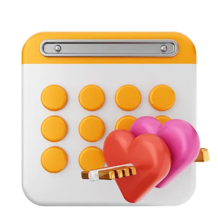 Valentine Calendar  3D Icon