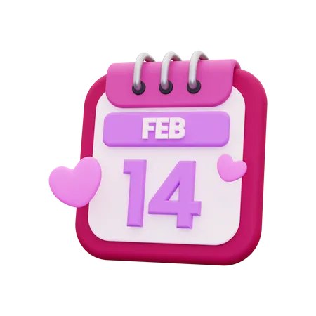 3 D Valentine Calendar Icon 3D Icon