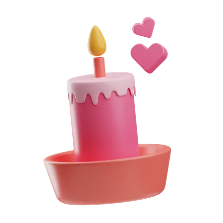 Valentine Candle  3D Icon
