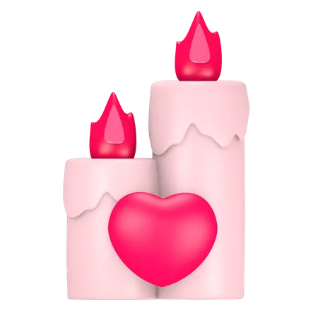 Valentine Candle  3D Icon