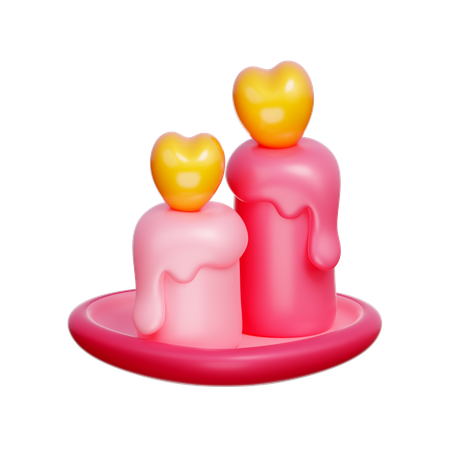 Valentine Candle  3D Icon