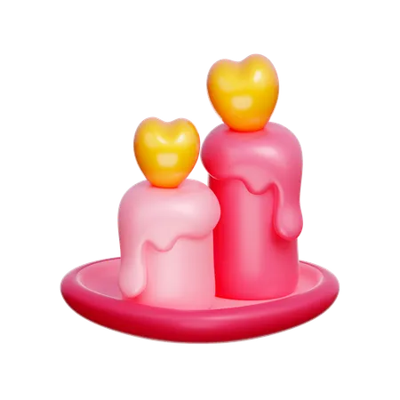 Valentine Candle  3D Icon