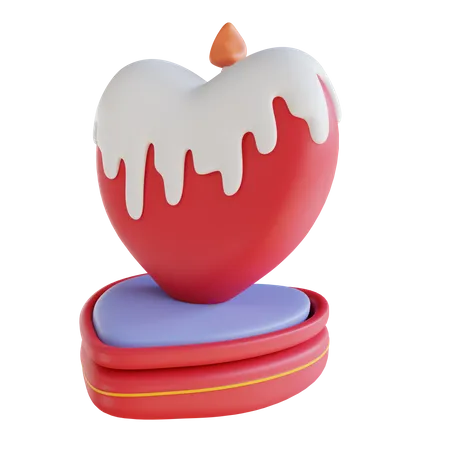 3 D Illustration Love Candle 3D Icon