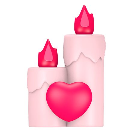 Valentine Candle 3D Icon