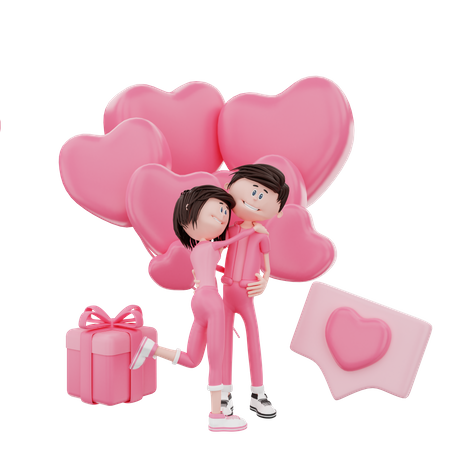 Valentine celebration  3D Illustration