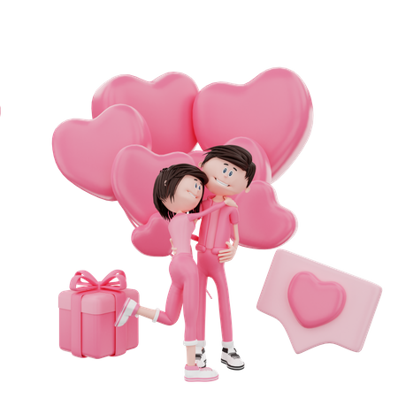 Valentine celebration 3D Illustration
