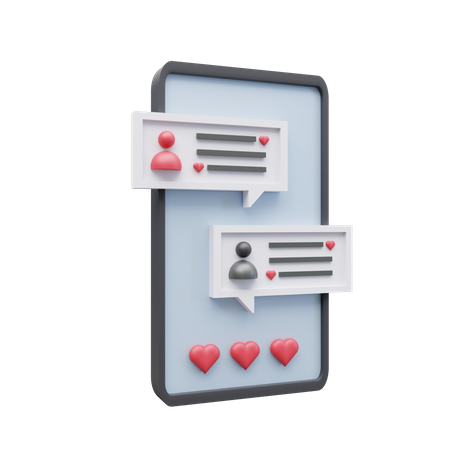 Valentine Chat  3D Icon