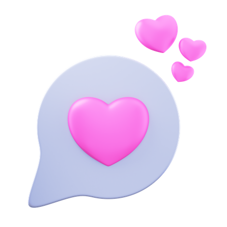 Valentine Chat 3D Illustration