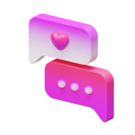Valentine Chat 3D Icon